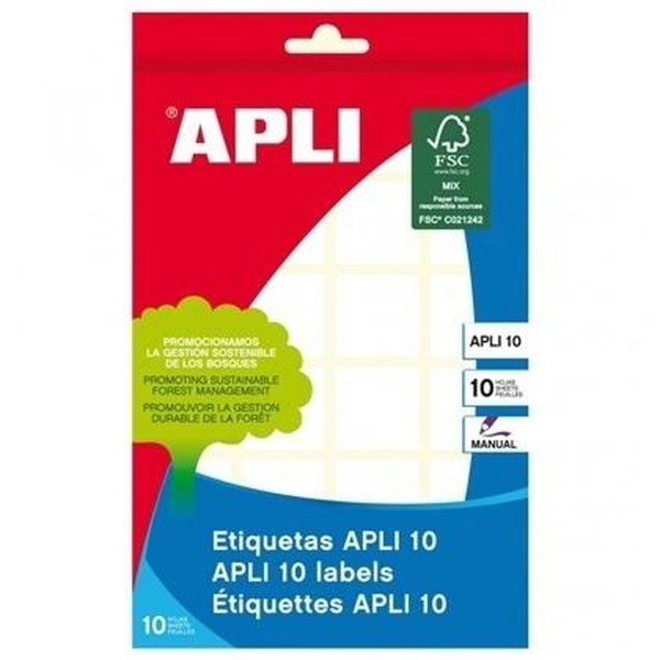 Adhesive labels Apli White 10 Sheets 31 x 100 mm (10 Units)