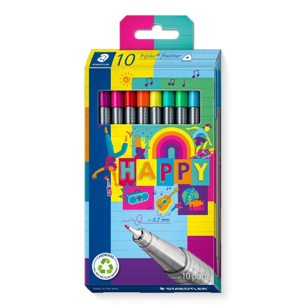 Tussisetti Staedtler Triplus Fineliner 334 10 Kappaletta Monivärinen