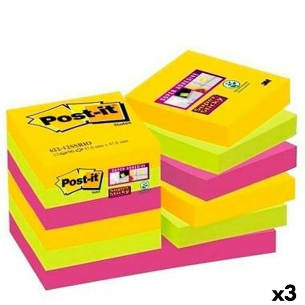 Līmlapiņas Post-it Super Sticky Daudzkrāsains 47,6 x 47,6 mm (3 gb.)