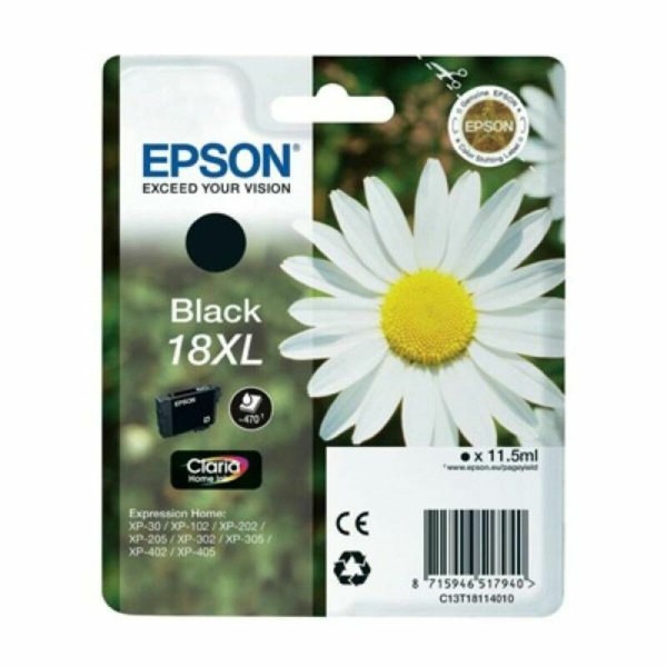 Saderīgs tintes kārtridžs Epson C13T18114022 Melns