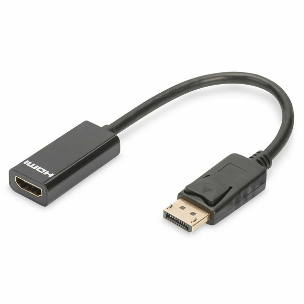 Display Porta uz HDMI Adapteris Digitus AK-340400-001-S Melns 15 cm