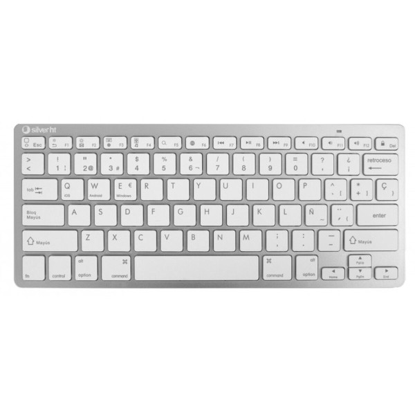 Клавиатура Silver HT Teclado Inalámbrico Colors Edition - Blanco Испанская Qwerty Серебристый