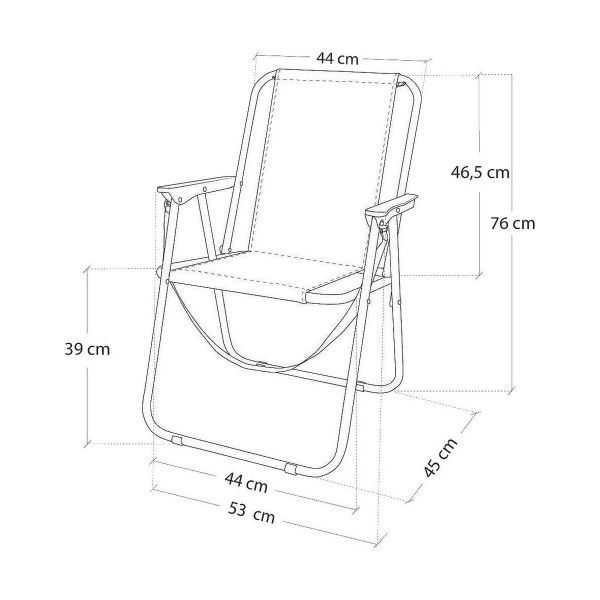 Folding Chair Colorbaby Seilori Valkoinen Laivastonsininen 44 x 45 x 76 cm