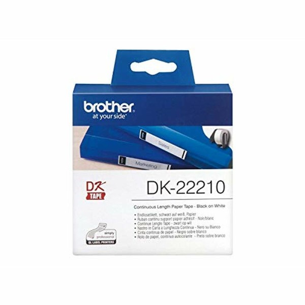 Katkematu Paber Printeritele Brother DK22210 29 x 30,48 mm Valge Must 80 g/m² (1 Ühikut)