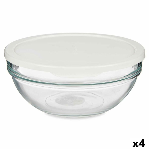Apaļa Pusdienu Kastīte ar Vāku Pasabahce Chefs Balts 1,135 L 17,2 x 7,6 x 17,2 cm (4 gb.)