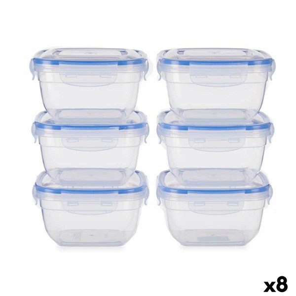 Padažinių rinkinys Leknes 30103 Mėlyna Skaidrus Plastmasinis 900 ml 14,5 x 8,5 x 14,5 cm Hermetiškas (8 vnt.)