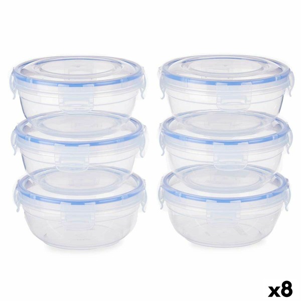 Padažinių rinkinys Leknes 30502 Mėlyna Skaidrus Plastmasinis 800 ml 15,5 x 7,5 x 15,5 cm Hermetiškas (8 vnt.)