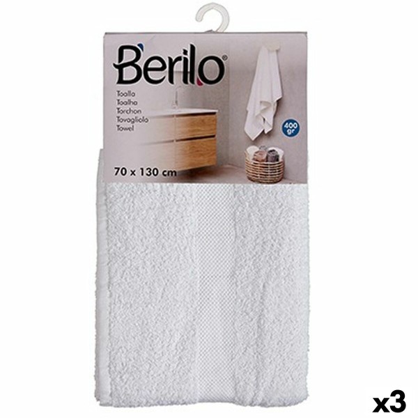 Банное полотенце Berilo 89678 Белый 80 % хлопок 20 % полиэстер 70 x 130 cm (3 штук)