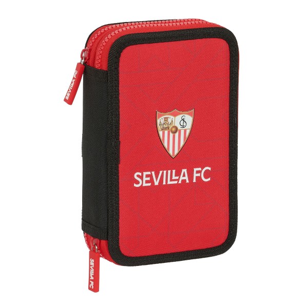 Double zīmuļu futrālis Sevilla Fútbol Club Melns Sarkans 12.5 x 19.5 x 4 cm (28 Daudzums)