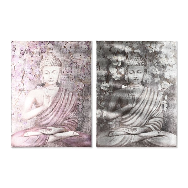 Maalaus Home ESPRIT Buddha Itämainen 60 x 2,7 x 80 cm (2 osaa)