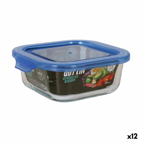 Lunch box Quttin Blue 14 x 14 x 5,5 cm (12 Units)