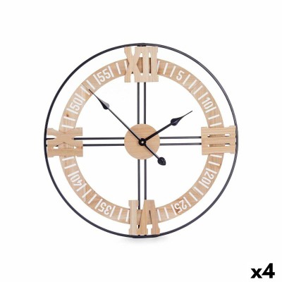 Wall Clock Black Metal MDF...