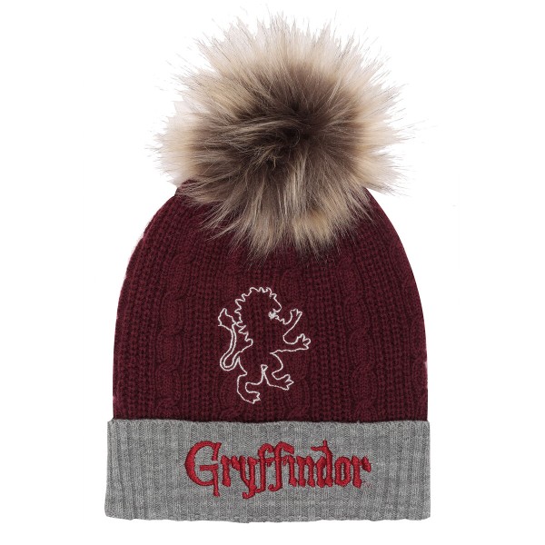 Cepure Harry Potter Gryffindor House Fur Pom Bordo
