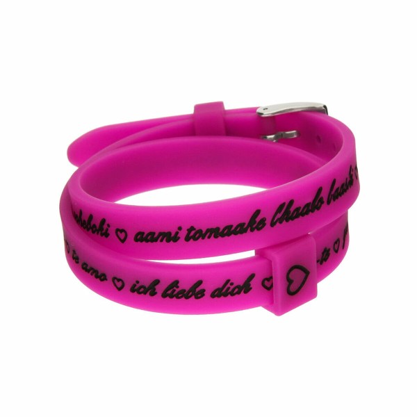 Sieviešu Aproce il mezzometro I LOVE YOU SILVER - BRACCIALE IN SILICONE/SILICONE BRACELET