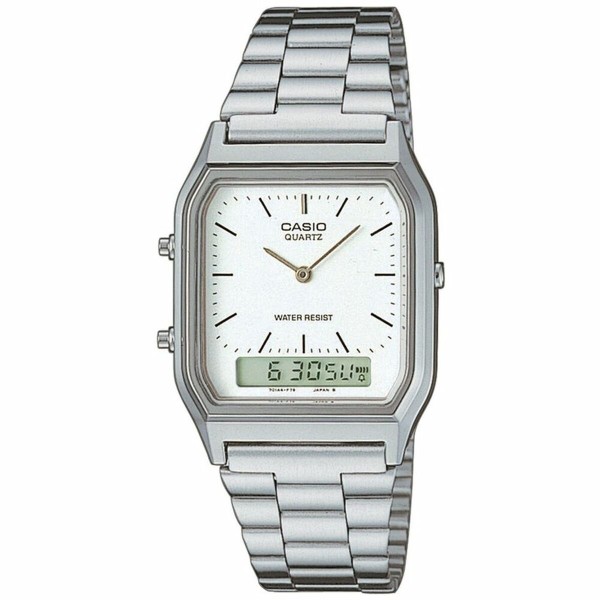 Unisex Kell Casio AQ-230A-7DMQYES Valge Hõbedane (Ø 38,5 mm) (Ø 29 mm)