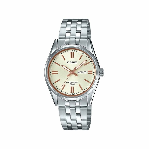 Laikrodis moterims Casio LADY DAY & DATE - CHAMPAGNE (Ø 30 mm)