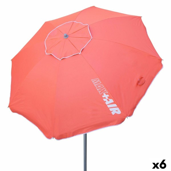 Parasol przeciwsłoneczny Aktive UV50 Ø 200 cm Korallpunane Polüester Alumiinium 200 x 198 x 200 cm (6 Ühikut)