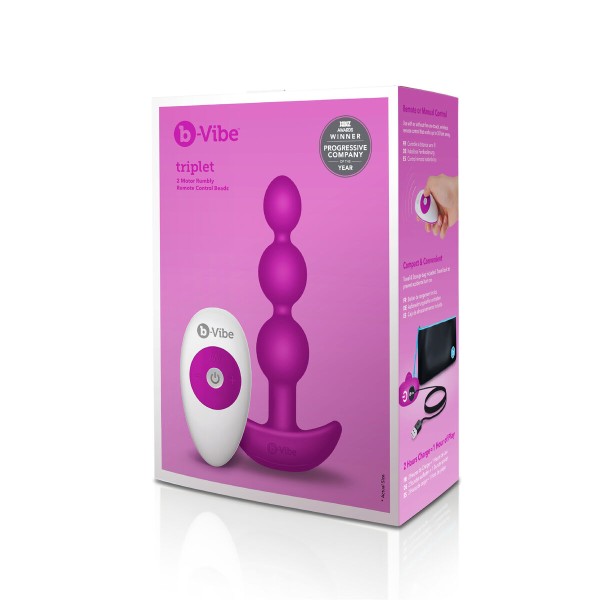 Kolme helmega anaalvibraator fuksiaroosa B-Vibe 92740 Roosa