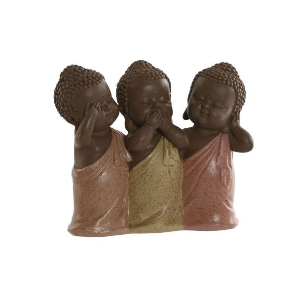 Dekoratiivkuju Home ESPRIT Oranž Korallpunane Lima Vaik Buddha Idamaine 15,5 x 6 x 13 cm