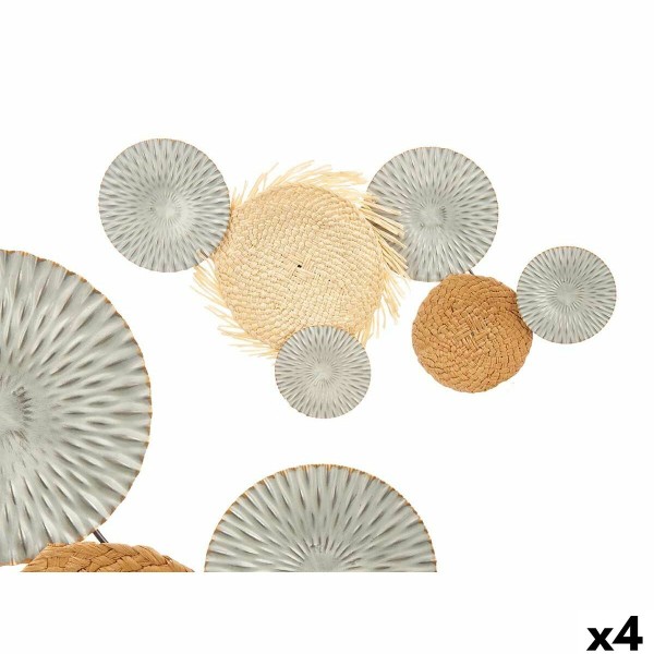 Seinäkoriste 23SMB1537 Ruskea Harmaa Metalli 76,8 x 4,4 x 50,2 cm (4 osaa)