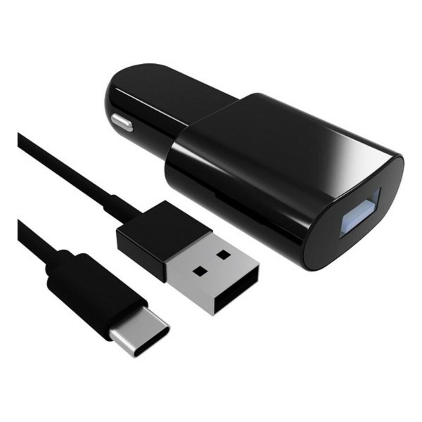 Autolaadija Contact USB-C (1 m) Must