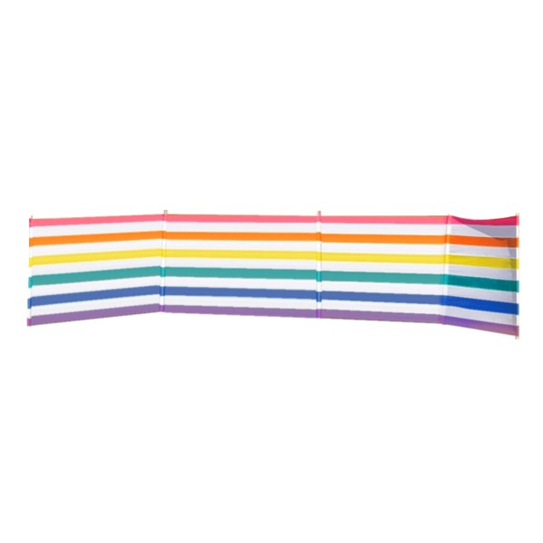 Windbreak 5 Poles Steel Polyester Color Stripes 480X80 cm Beach, Pool, Garden, Camping 10497