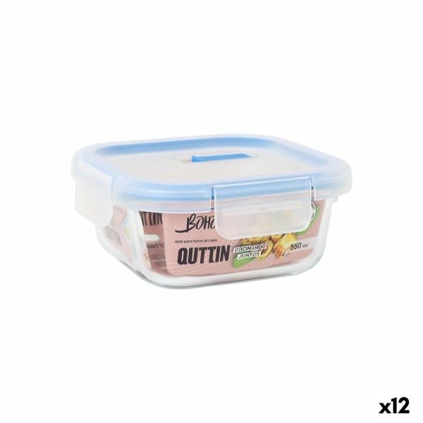 Герметичная коробочка для завтрака Quttin Boho Прозрачный 550 ml (12 штук)