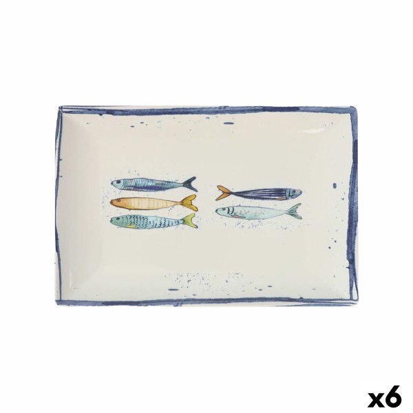 Поднос La Mediterránea Peixe Прямоугольный Рыбы 30 x 20 x 2,5 cm (6 штук)