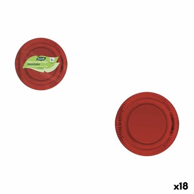 Plate set Algon Red 18 cm...