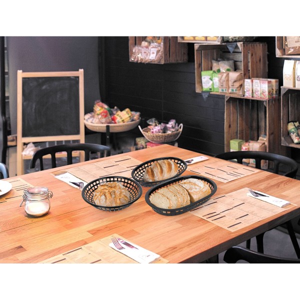 Leivakorv Must Plastmass Ümmargune 19,6 x 19,6 x 4,6 cm (24 Ühikut)