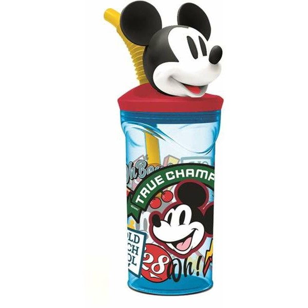 Glāzi ar Salmiņu Mickey Mouse True Champions 360 ml