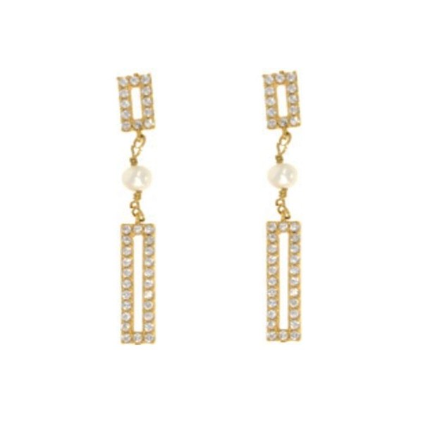 Ladies' Earrings New Bling 9NB-PRL11C Golden