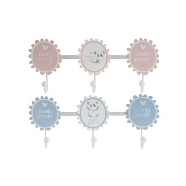 Wall mounted coat hanger DKD Home Decor Puu Metalli Pandakarhu (40 x 4 x 16 cm) (2 pcs)