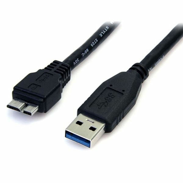 USB to mikro USB kabelis Startech USB3AUB50CMB Melns