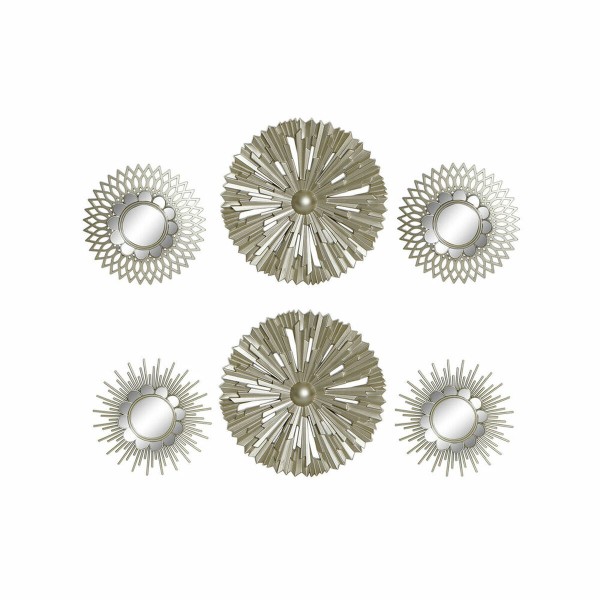 Spoguļu Komplekts DKD Home Decor Siena polipropilēns Bronza spogulis (2 pcs) (35 x 3.5 x 35 cm)