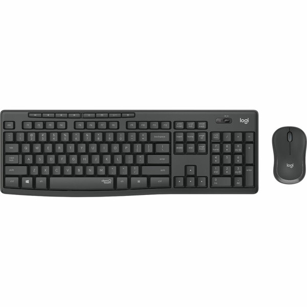 Klaviatūra un Bezvadu Pele Logitech 920-009870 Bezvadu Melns Pelēks Grafīts portugāļu valodās