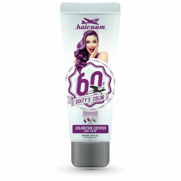 Pusiau laikinas dažas Hairgum Sixty's Color Violetinė (60 ml)