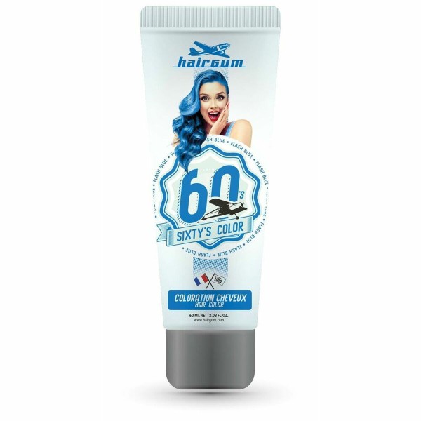Daļēji Pastāvīga Krāsviela Hairgum Sixty's Color flash blue (60 ml)