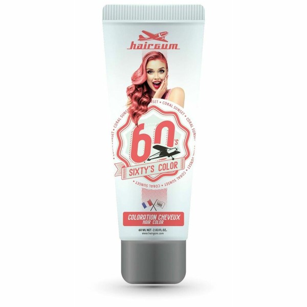 Полуперманентное окрашивание Hairgum Sixty's Color coral sunset (60 ml)