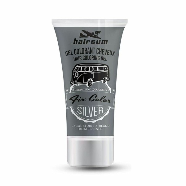 Mittepüsiv värv Hairgum Fix Color Hõbedane Stiliseerimisgeel 30 ml