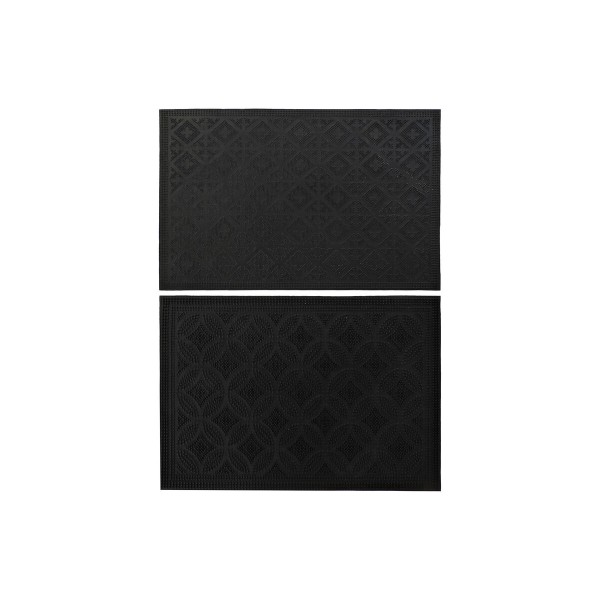 Doormat DKD Home Decor Black Rubber 2 Units (60 x 40 x 0,3 cm)