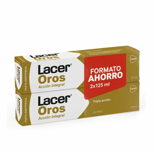 Kolmitoiminen hammastahna Lacer Oro 2 x 125 ml (2 Kappaletta)