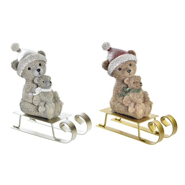 Kalėdų papuošalai DKD Home Decor Derva Lokys (10 x 4 x 9,5 cm) (2 vnt.)