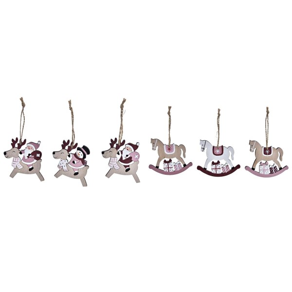 Набор новогодних елок DKD Home Decor Деревянный MDF (21 x 8,2 x 1,5 cm) (8 cm) (2 штук)