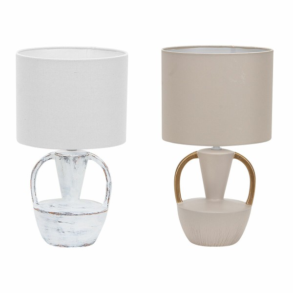 Pöytälamppu DKD Home Decor Keraminen Polyesteri 50 W (20 x 20 x 35 cm) (2 osaa)