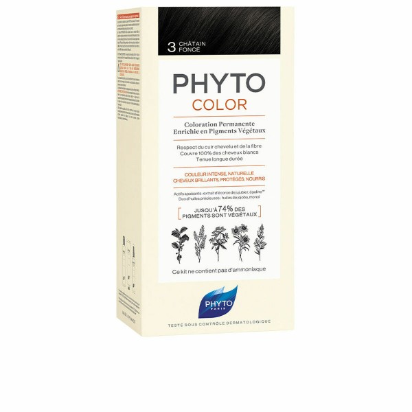 Перманентный краска PHYTO PhytoColor 3-castaño oscuro Без аммиака