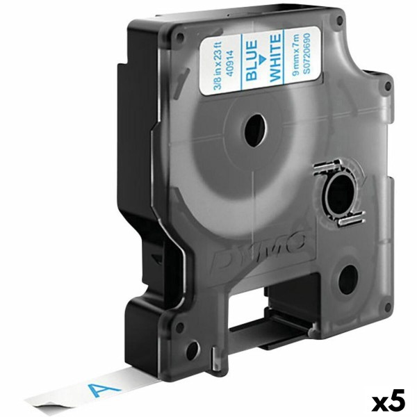 Lamineeritud Lint Sildimasinatele Dymo D1 40914 9 mm LabelManager™ Valge Sinine (5 Ühikut)