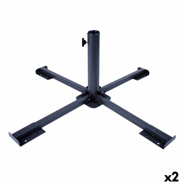 Pludmales saules sarga pamatne Aktive 86 x 34 x 86 cm Melns Metāls (2 gb.)