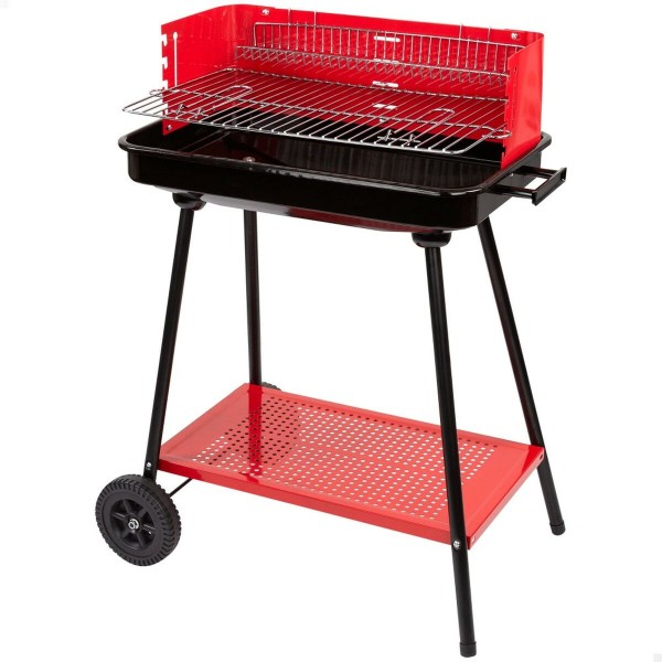 Söegrill Ratastega Aktive Teras Plastmass Emailitud metall 66 x 85 x 44 cm Punane