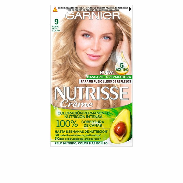 Permanents Krāsojošs Krēms Garnier Nutrisse Nº 9.0-rubio muy claro (3 gb.)